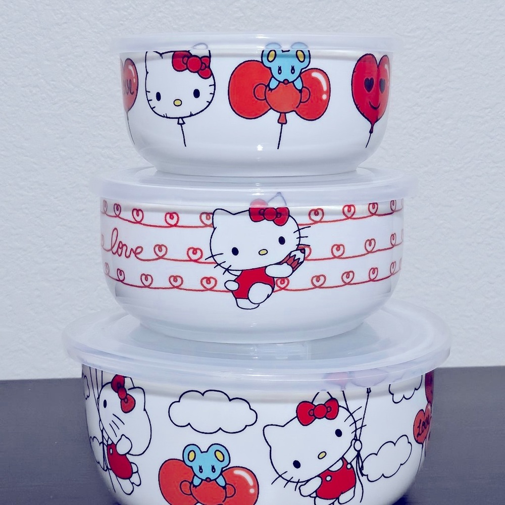 Hello Kitty Valentines Day Food Storage Containers with Lids